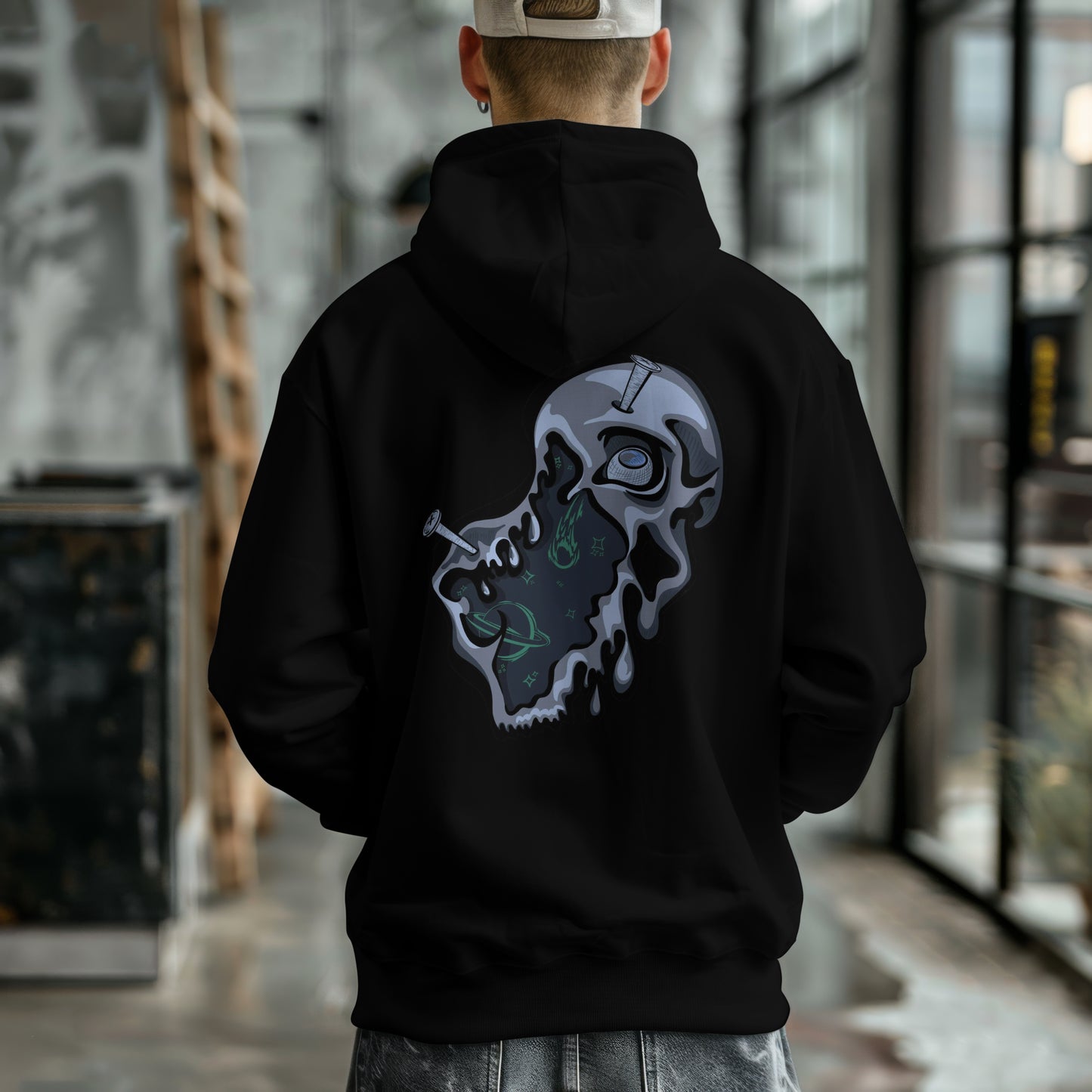 Ember Illustrations x Cotton Kulture collab - Dripping Skull Hoodie