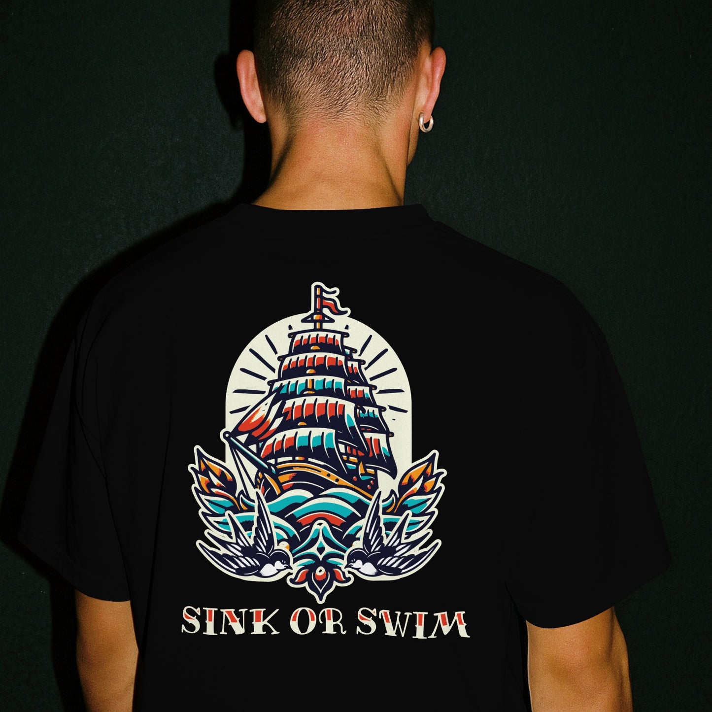 Sink or swim nautical tee