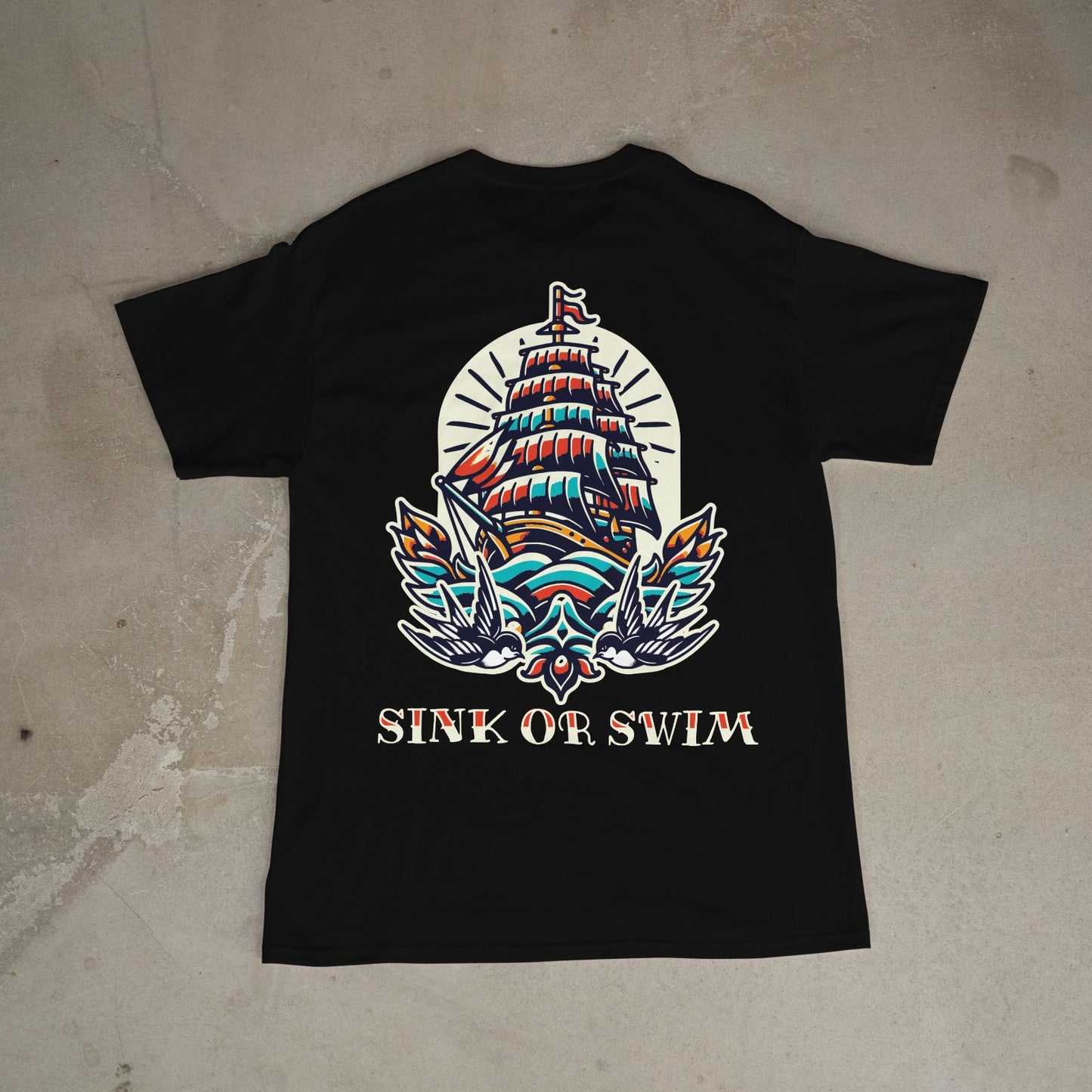 Sink or swim nautical tee