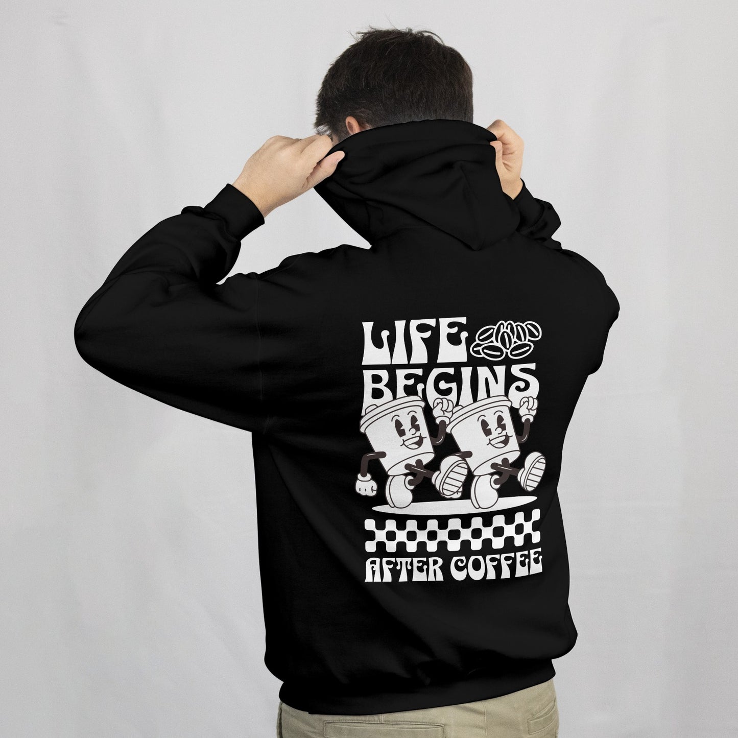 Life begins after coffee hoodie